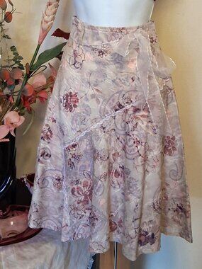 New Floral Designed A-Line Flared Swing Lined Midi Skirt High Quality Skirts 4